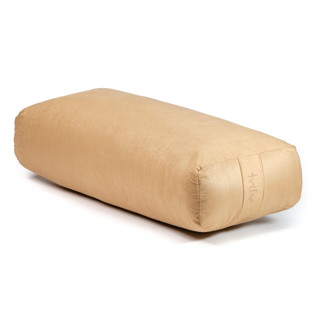 TRIBE Rectangular Bolster - Taupe - 45 degrees angle | Eco Yoga Store 