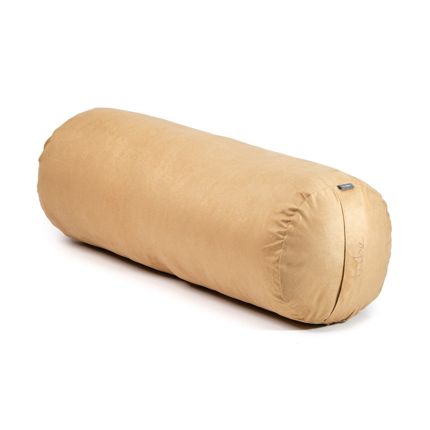 TRIBE Round Bolster - Taupe - 45 degrees angle | Eco Yoga Store 