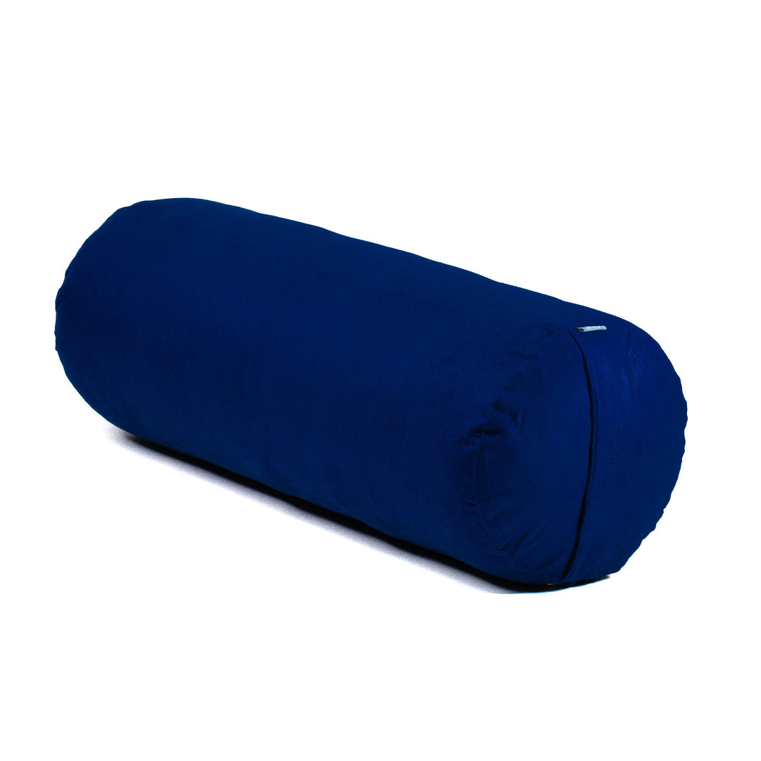 TRIBE Round Bolster - Navy - 45 degrees angle | Eco Yoga Store 