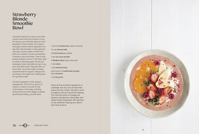 Rachel Grunwell - Balance: Food, Health & Happiness - strawberry blonde smoothie bowl page | Eco Yoga Store