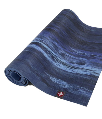 Manduka eKOLite 5mm Yoga Mat - Surf Marbled - part rolled | Eco Yoga Store