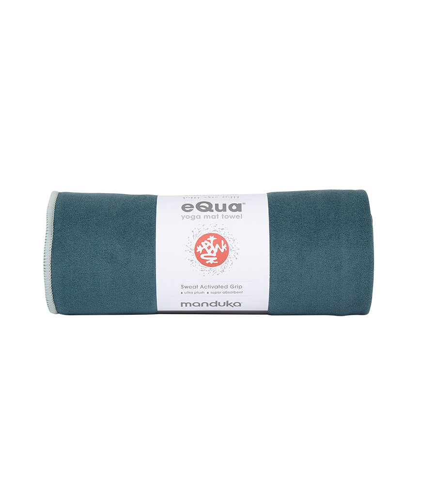 Manduka eQua Mat Towel - Sage - rolled | Eco Yoga Store