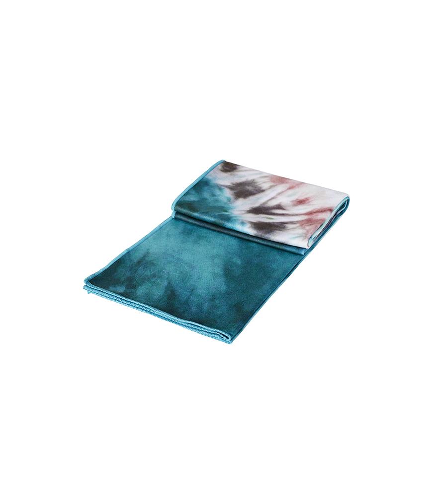 Manduka eQua Mat Towel - Eclipse Dye Caribbean - folded | Eco Yoga Store