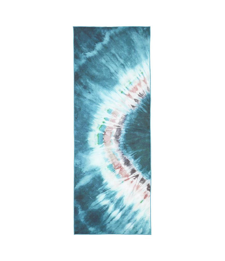 Manduka eQua Mat Towel - Eclipse Dye Caribbean - unrolled | Eco Yoga Store