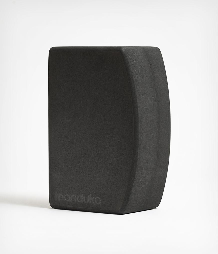 Manduka unBLOK Recycled Foam Block - Thunder - standing vertically | Eco Yoga Store