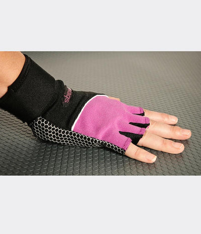 WAGS Wrist Support Gloves - Ultra - Pink - shown on right hand | Eco Yoga Store