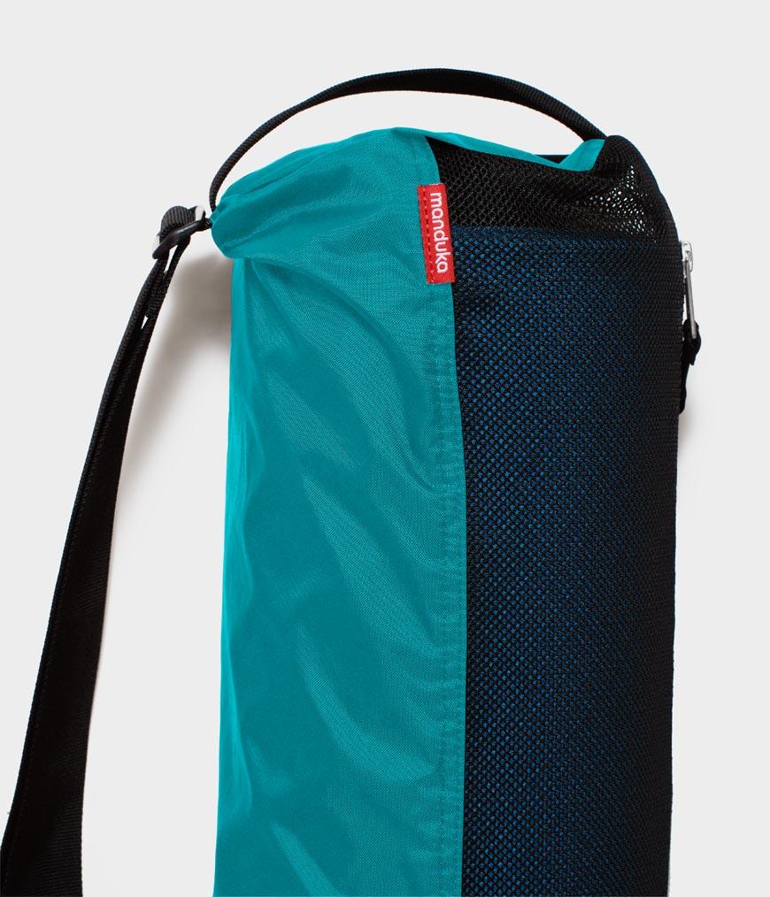 Manduka Breathe Easy Yoga Mat Bag - Harbour - Vertical - top section with strap | Eco Yoga Store