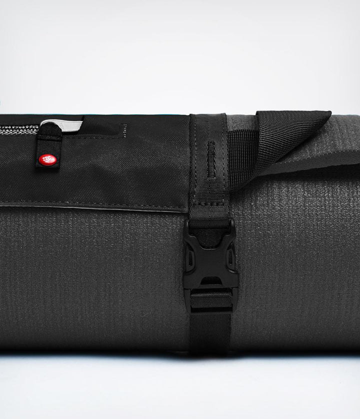 Manduka Go Play 3.0 Mat Carrier - Black - close-up of strap | Eco Yoga Store