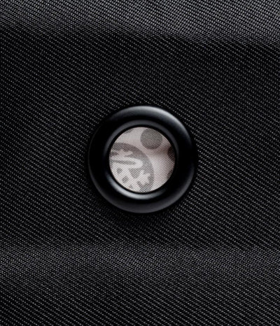 Manduka Go Steady 3.0 Mat Bag - Black - close-up of breathe aperture | Eco Yoga Store