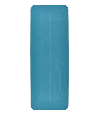 Manduka Begin Mat 5mm Yoga Mat - Bondi Blue - lying flat | Eco Yoga Store