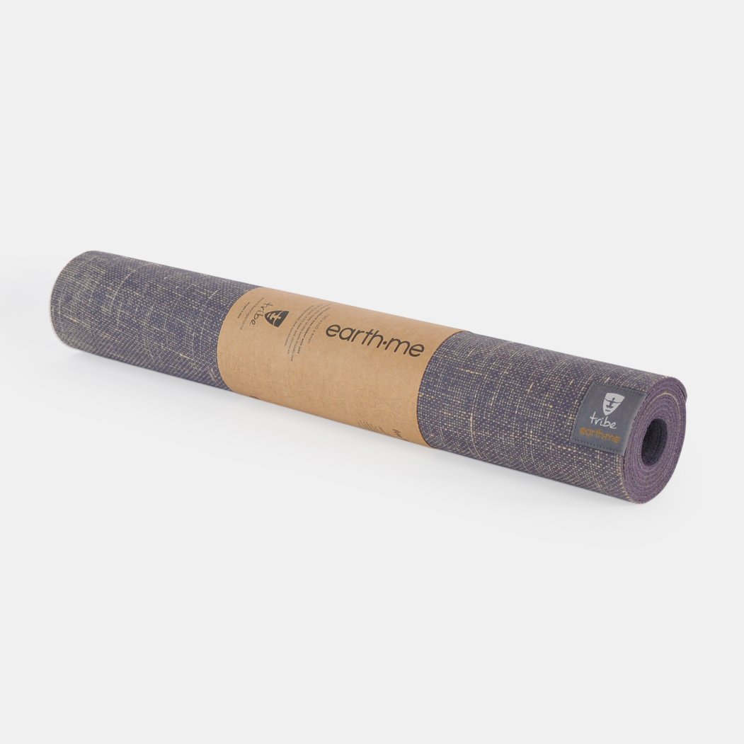 Tribe Earth.Me 4mm Yoga Mat, Amethyst Colour, horizontally rolled | Eco Yoga Store