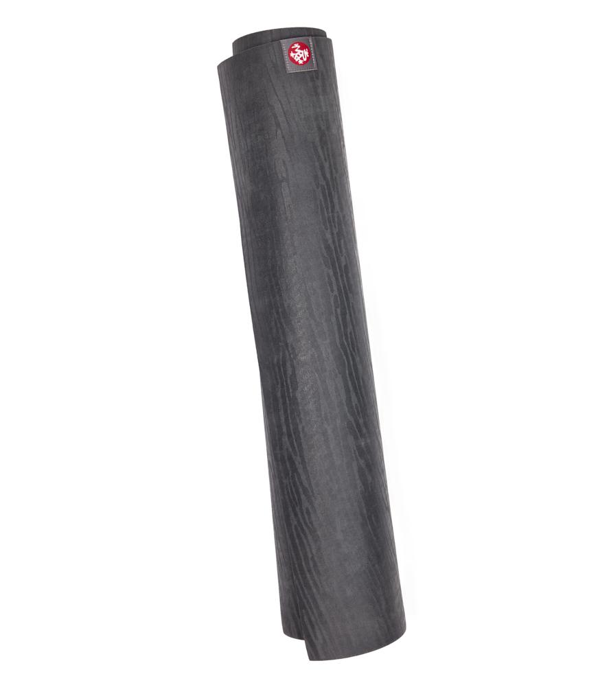 Manduka eKO 6mm Long Yoga Mat - Charcoal - vertical rolled | Eco Yoga Store