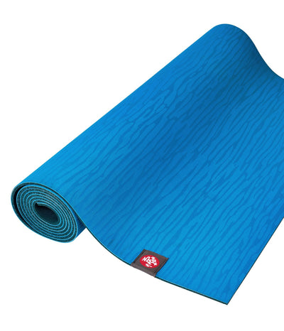 Manduka eKOLite 4mm Yoga Mat - Dresden Blue - rolled flat | Eco Yoga Store
