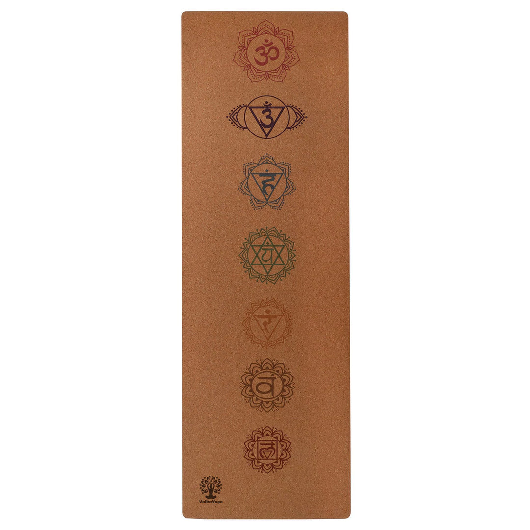 Valka Chakra Cork 4mm Yoga Mat - unfurled | Eco Yoga Store