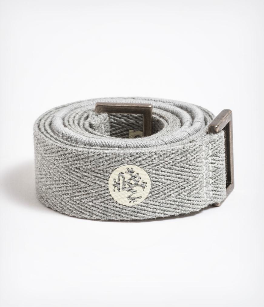 Manduka Commuter Mat Carrier - Heather Grey Bliss - coiled | Eco Yoga Store