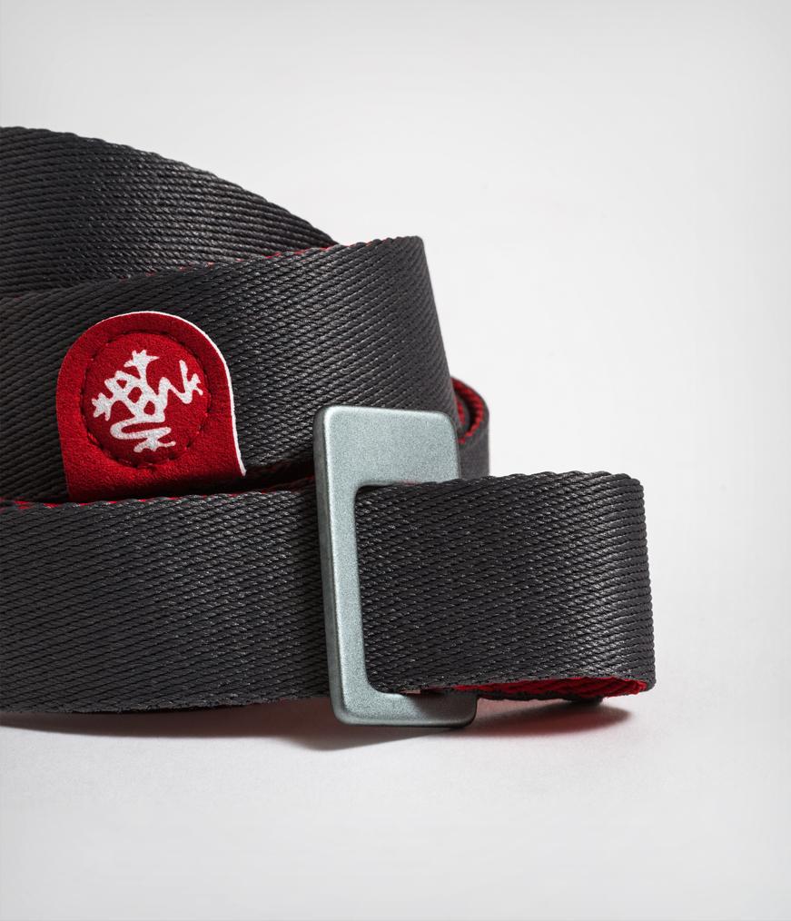 Manduka Go Move Mat Sling - Thunder - cinch close-up | Eco Yoga Store