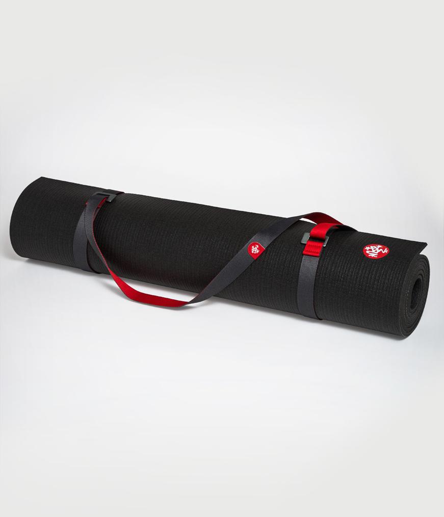 Manduka Go Move Mat Sling - Thunder - around rolled mat | Eco Yoga Store