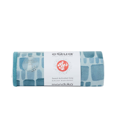 Manduka eQua Hand Towel - Hand Dye Patina Squares - rolled | Eco Yoga Store
