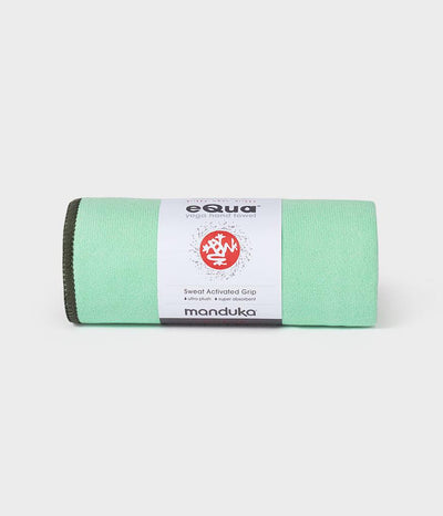 Manduka eQua Hand Towel - Green Ash - rolled | Eco Yoga Store