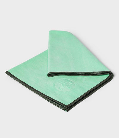 Manduka eQua Hand Towel - Green Ash - folded | Eco Yoga Store