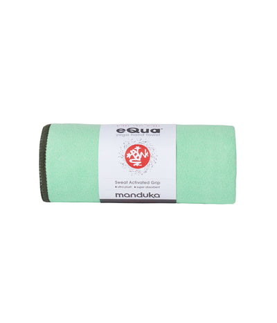Manduka eQua Mat Towel - Green Ash - rolled | Eco Yoga Store