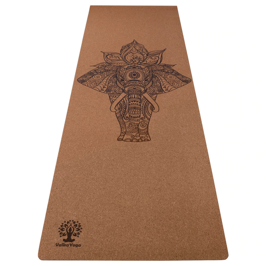 Valka Elephant Cork 4mm Yoga Mat - 45 degree angle | Eco Yoga Store