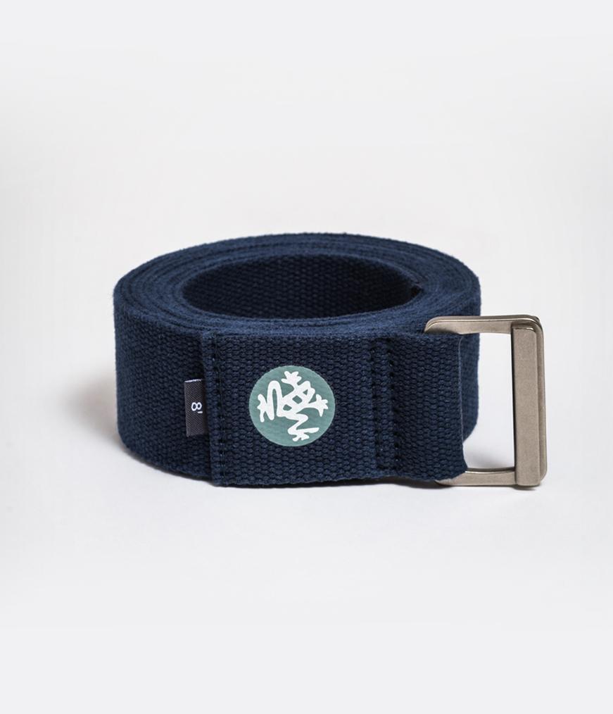 Manduka Align Yoga Strap - Midnight - coiled | Eco Yoga Store