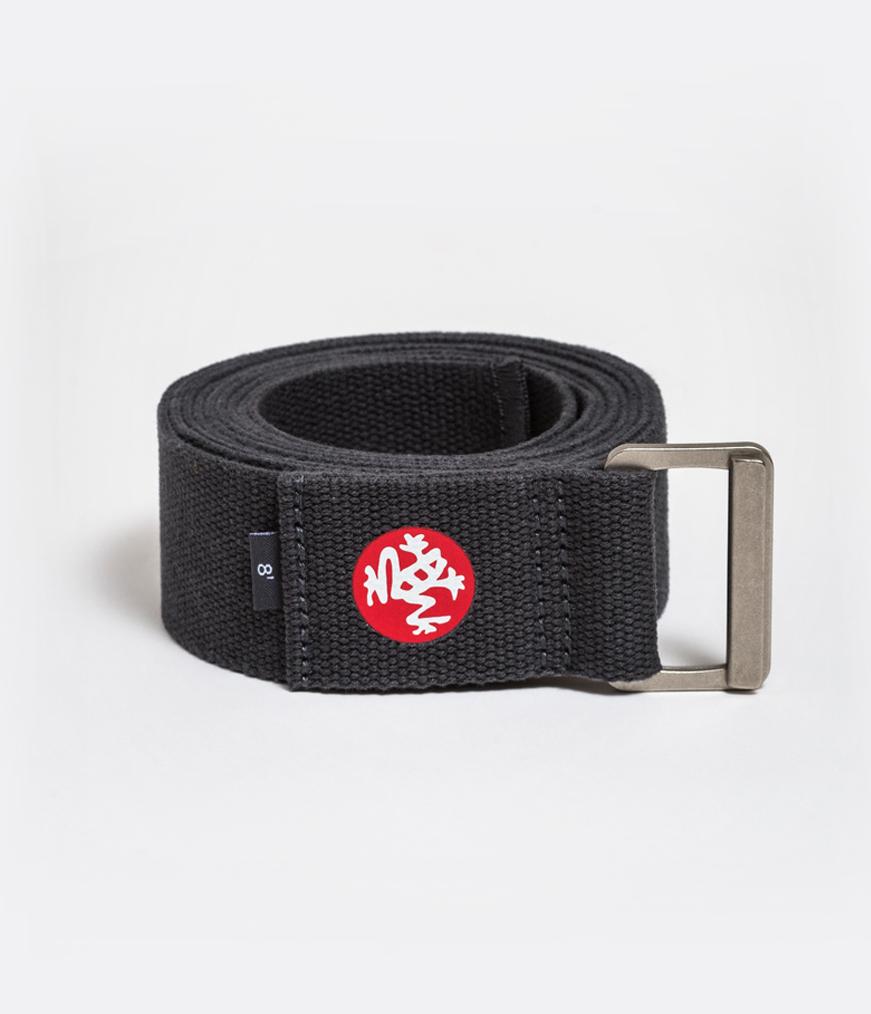 Manduka Align Yoga Strap - Thunder - coiled | Eco Yoga Store