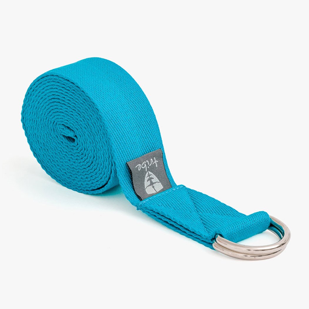 TRIBE Cotton Strap - Turquoise - rolled | Eco Yoga Store
