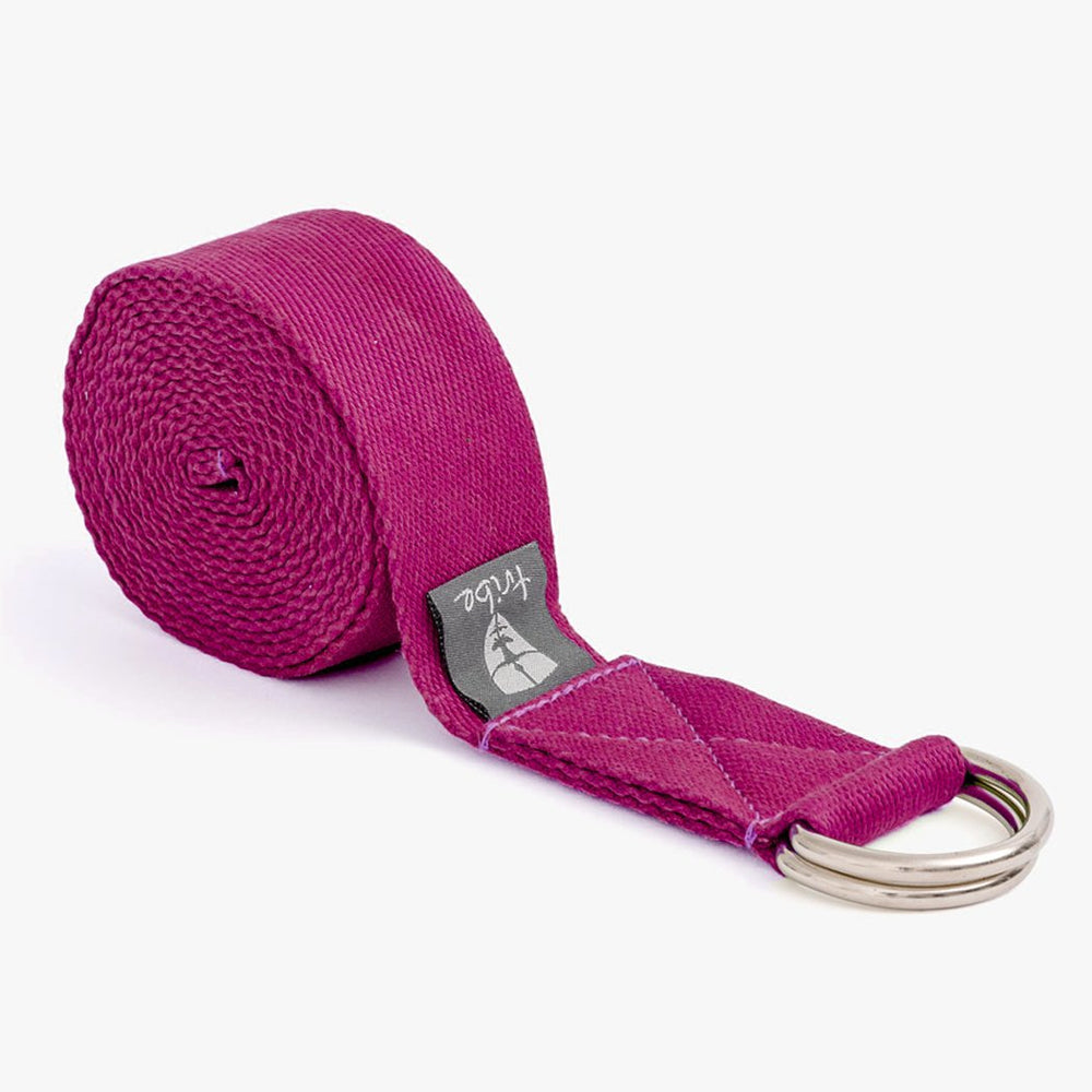 TRIBE Cotton Strap - Fushia - rolled | Eco Yoga Store